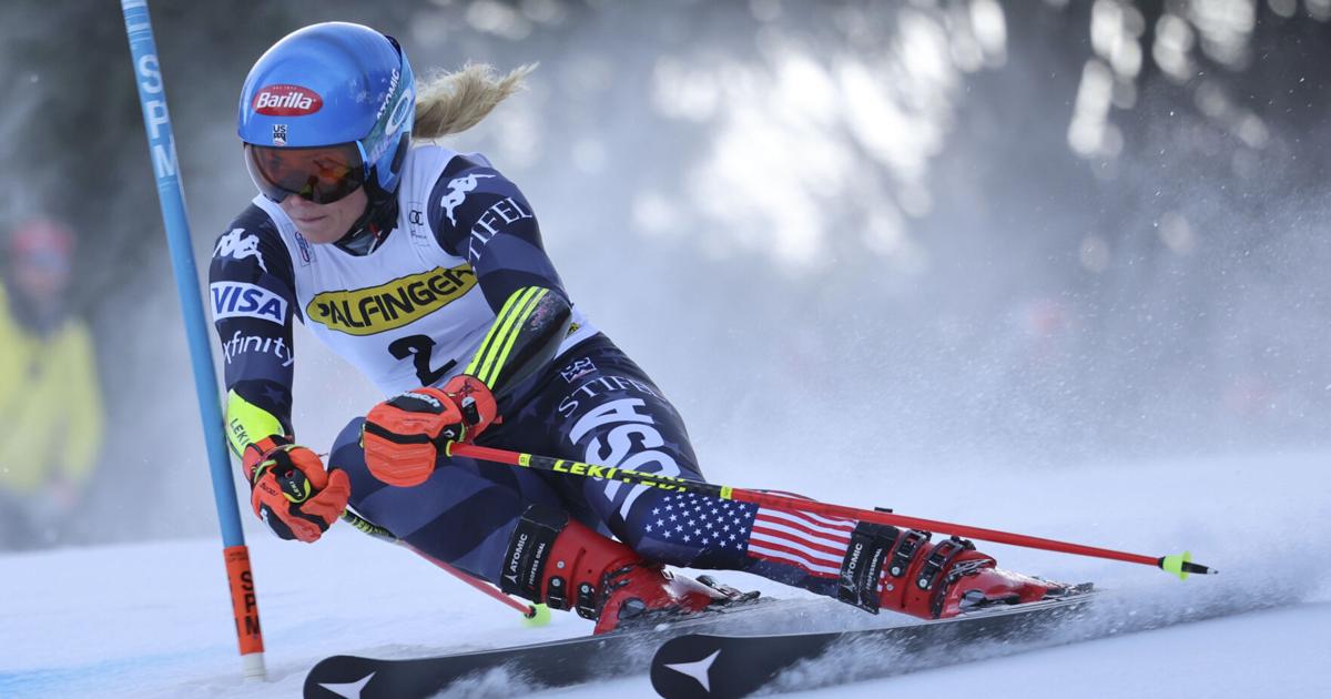 Shiffrin 5th in 1st run as she chases Vonn’s wins record