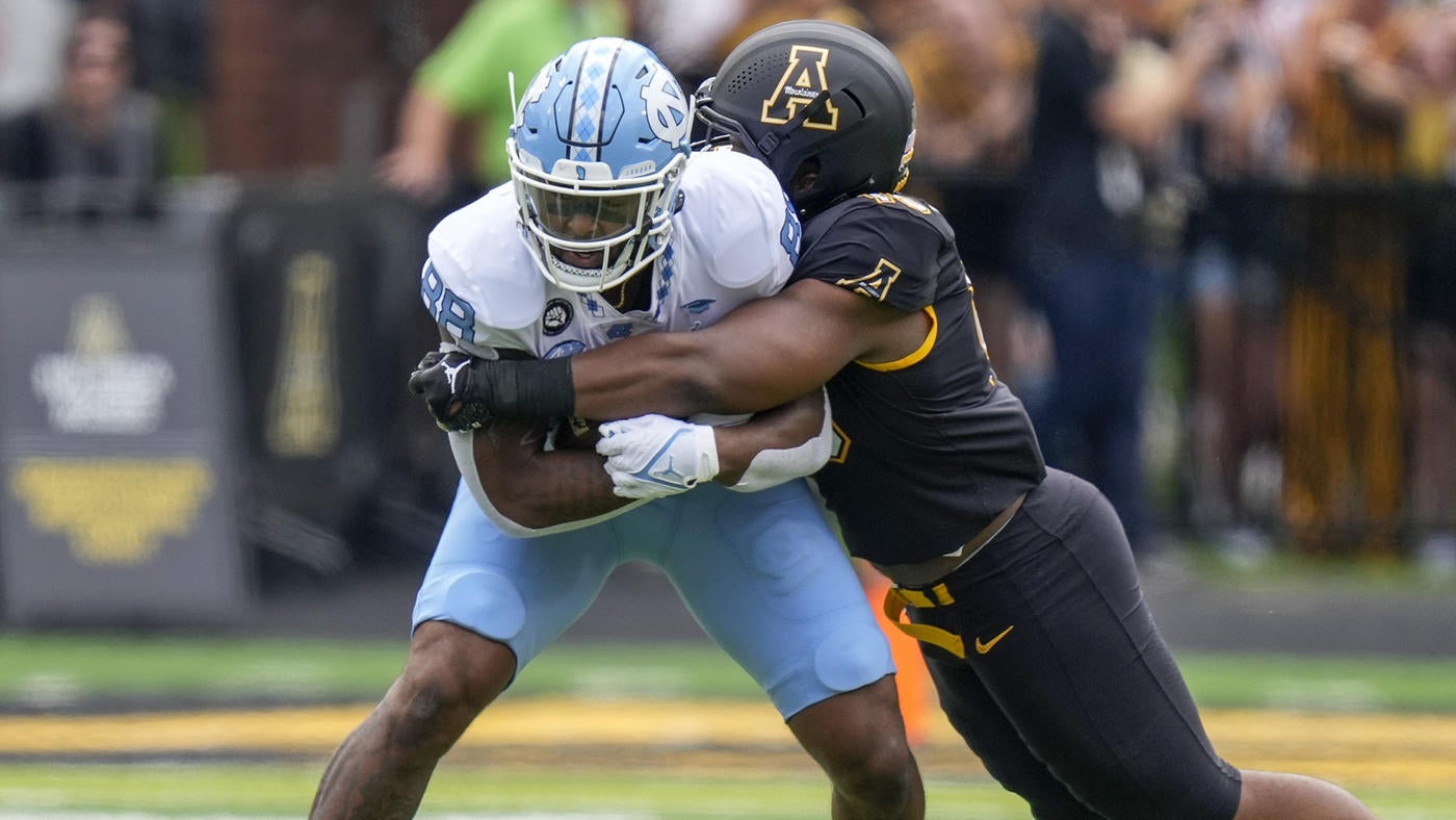 North Carolina survives Appalachian State upset bid as teams combine for most points in FBS game since 2019