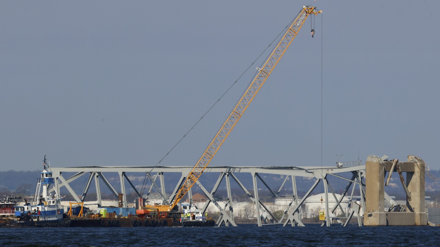 At collapsed Baltimore bridge, focus shifts to the weighty job of removing the massive structure