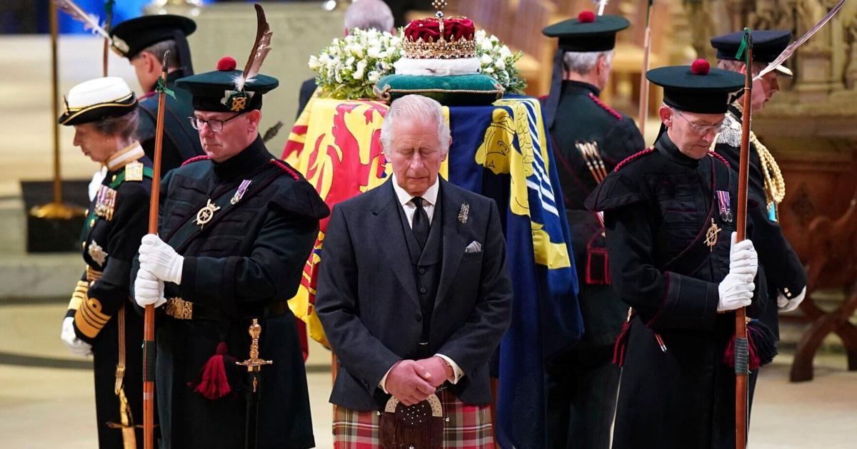 King Charles to Belfast, queen’s coffin to return to London
